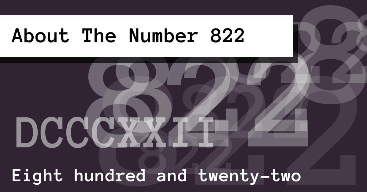 About The Number 822