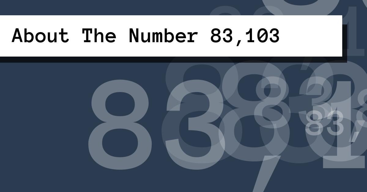 About The Number 83,103