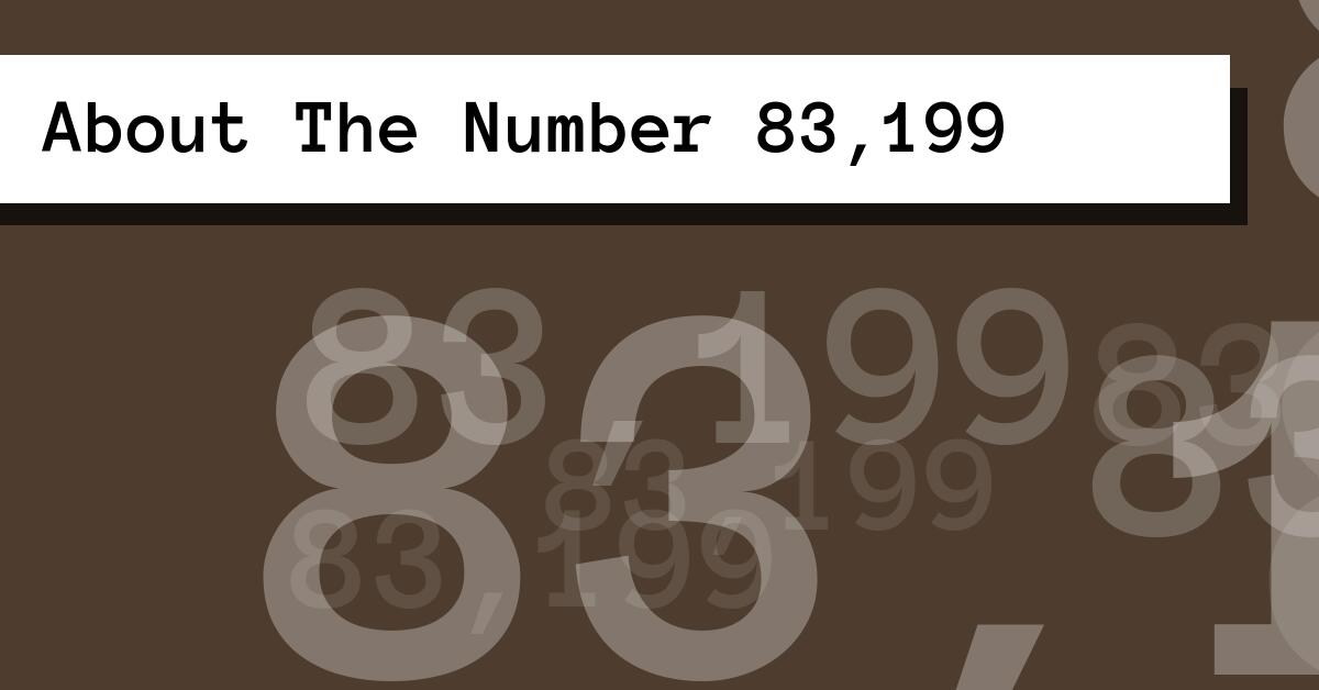 About The Number 83,199