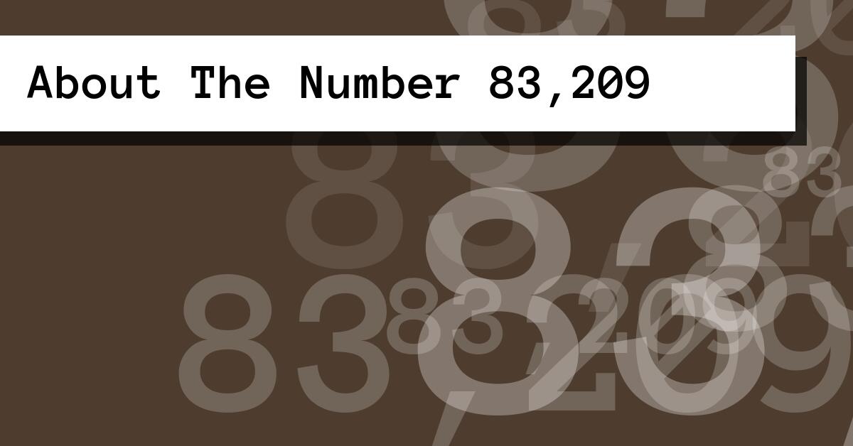 About The Number 83,209