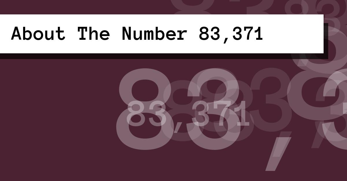 About The Number 83,371