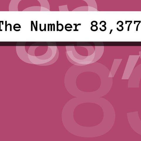 About The Number 83,377
