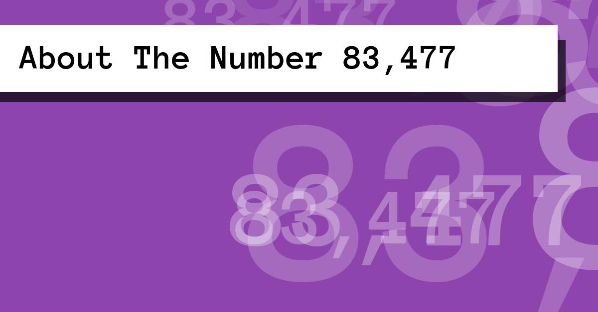 About The Number 83,477