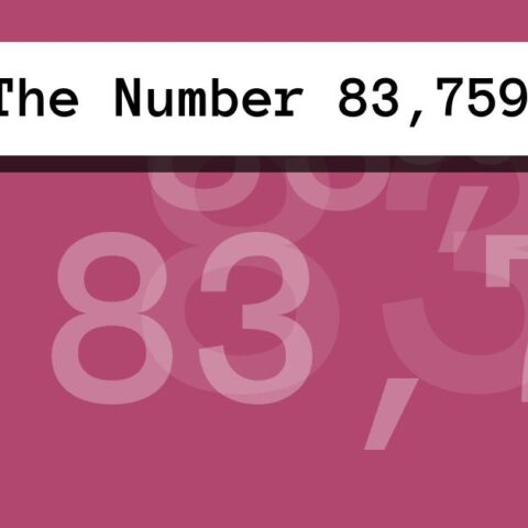 About The Number 83,759