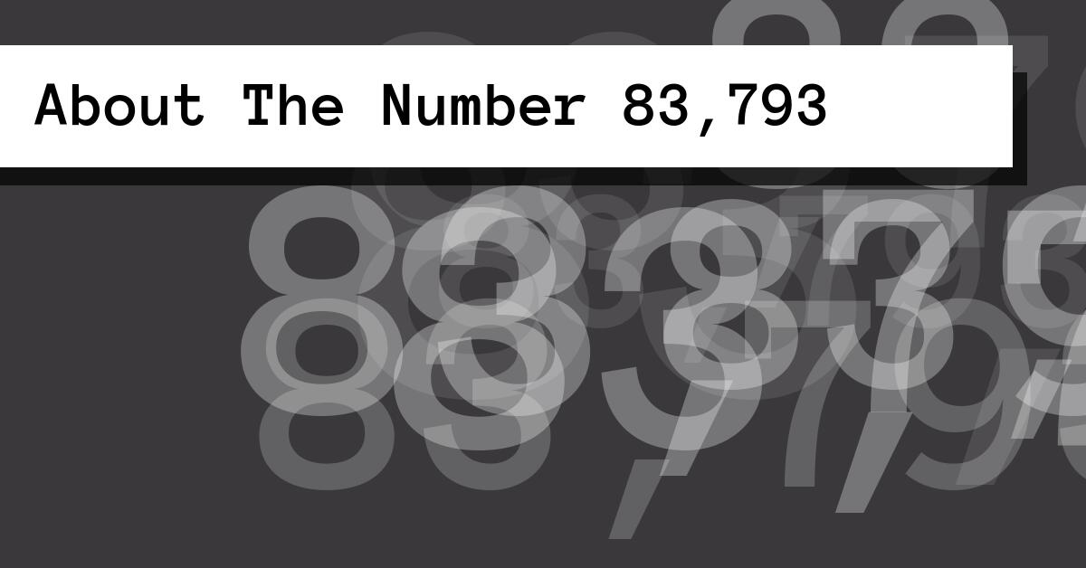 About The Number 83,793