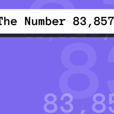 About The Number 83,857