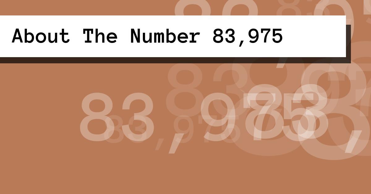 About The Number 83,975