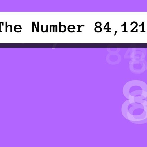 About The Number 84,121
