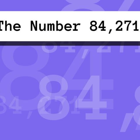 About The Number 84,271