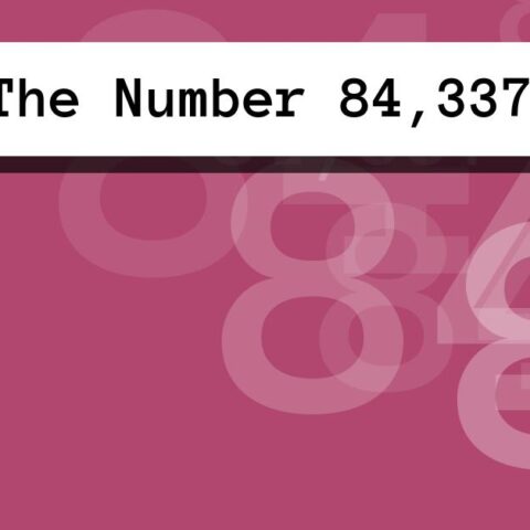 About The Number 84,337