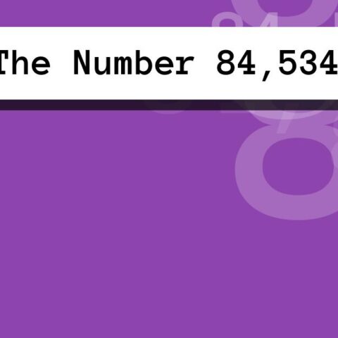 About The Number 84,534