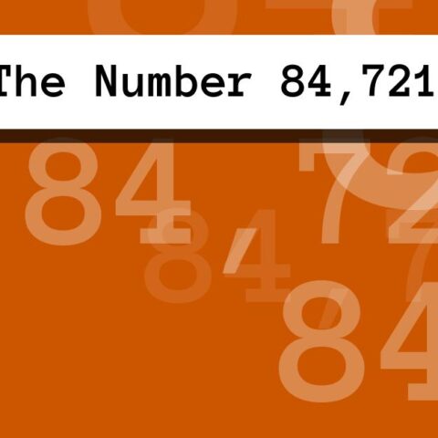 About The Number 84,721