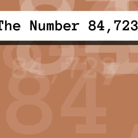 About The Number 84,723