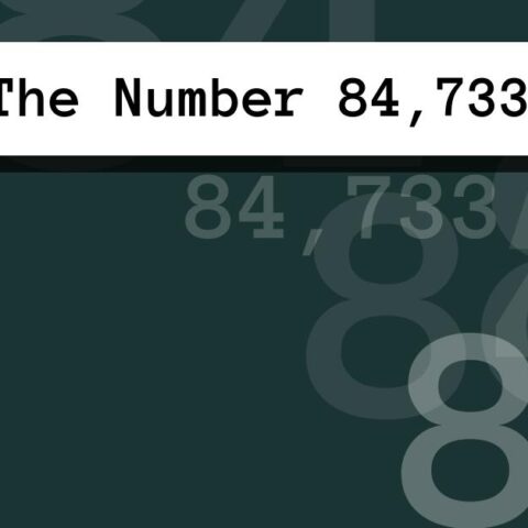 About The Number 84,733