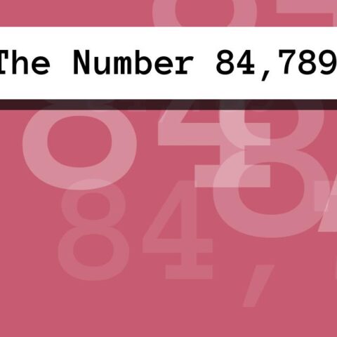 About The Number 84,789