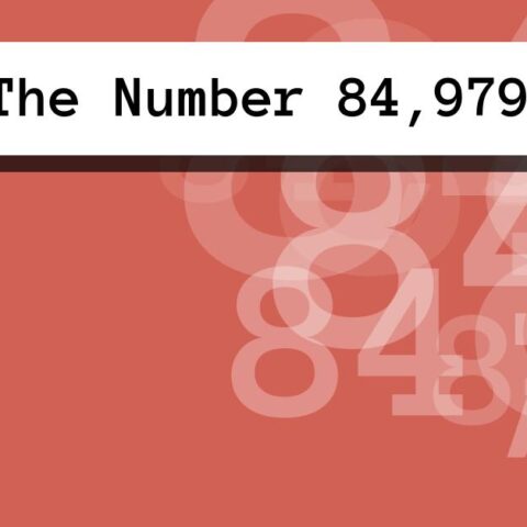 About The Number 84,979