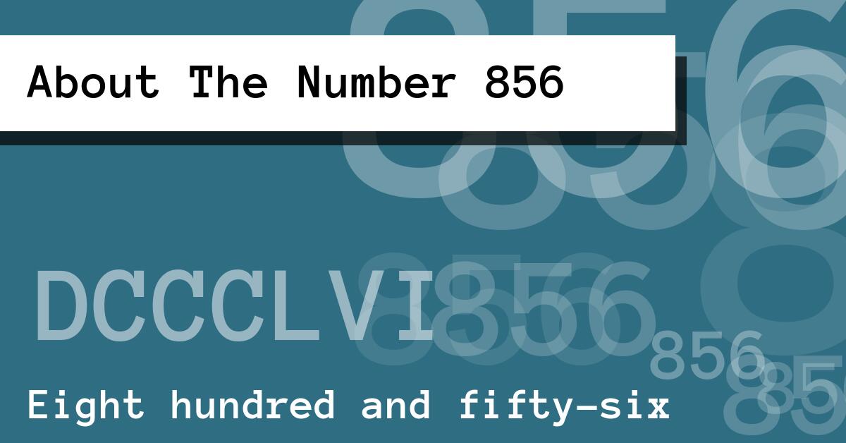 About The Number 856