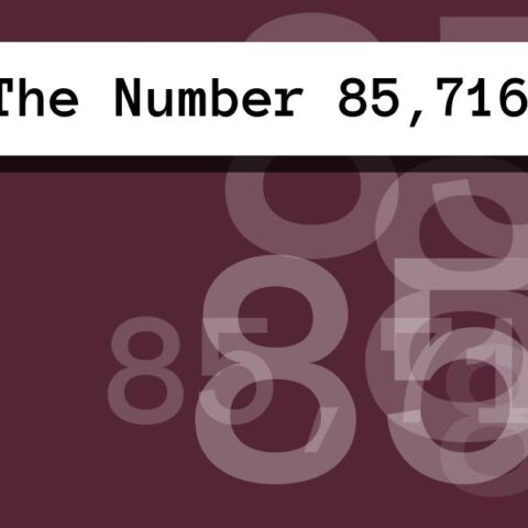 About The Number 85,716
