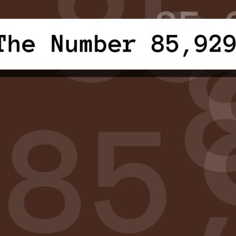 About The Number 85,929