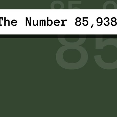 About The Number 85,938