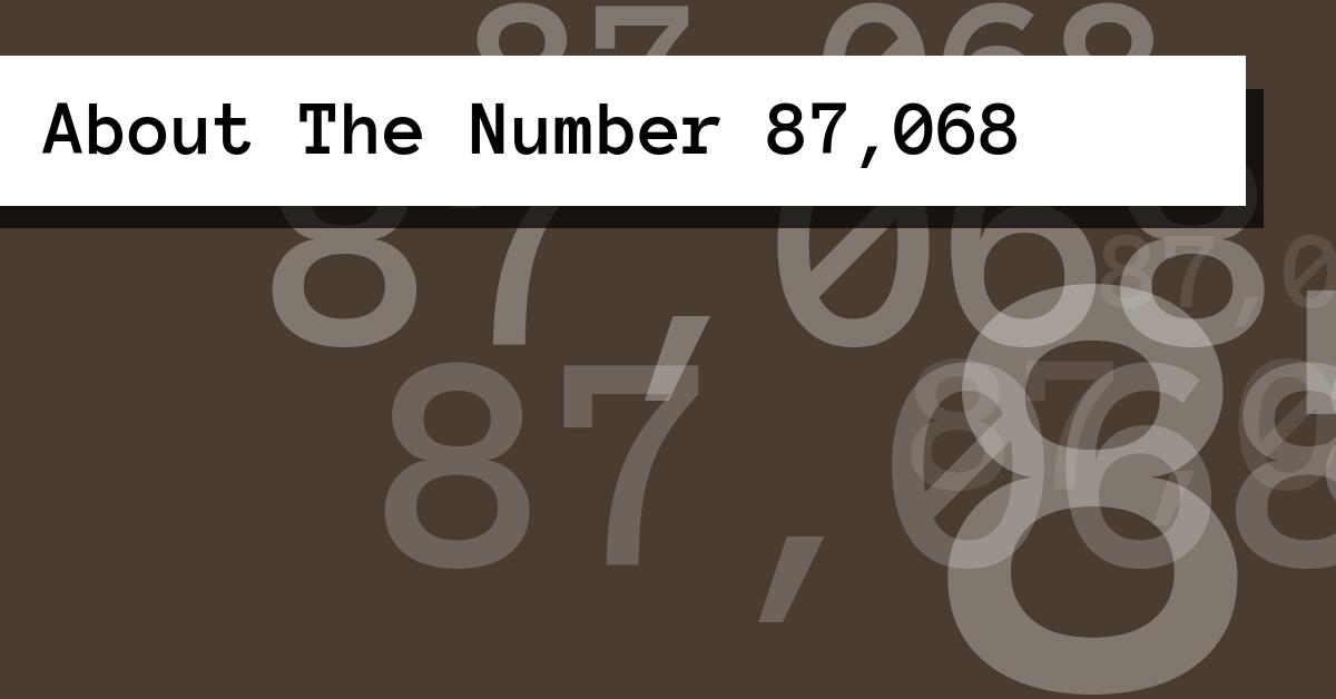 About The Number 87,068
