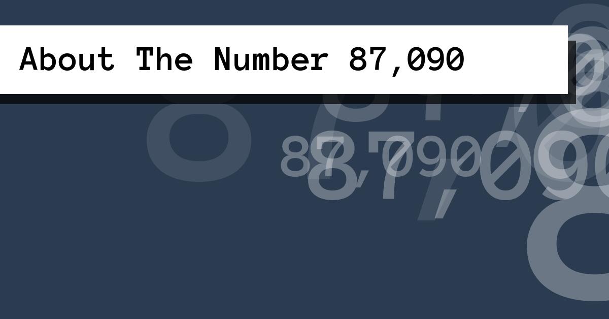 About The Number 87,090