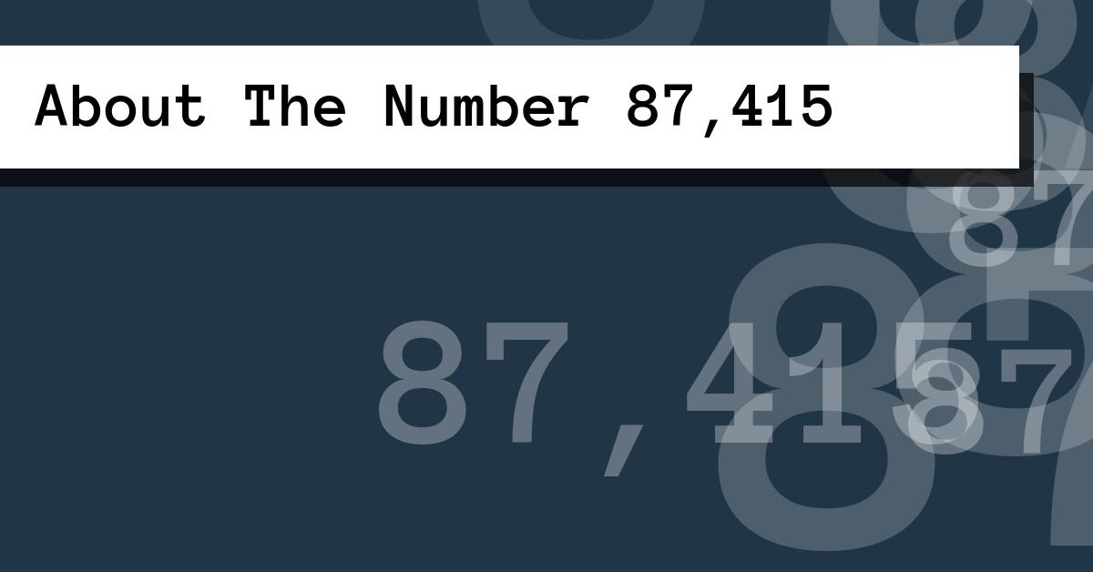 About The Number 87,415