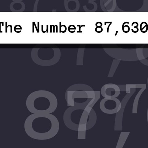 About The Number 87,630