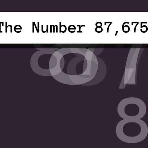 About The Number 87,675