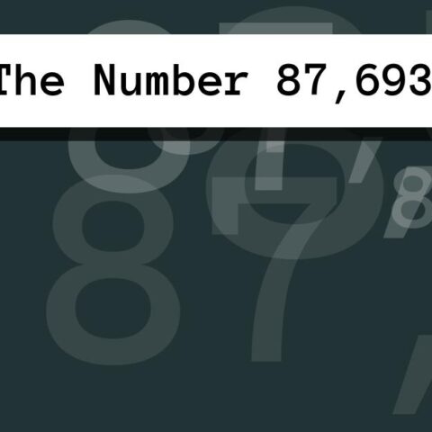 About The Number 87,693