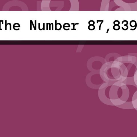 About The Number 87,839