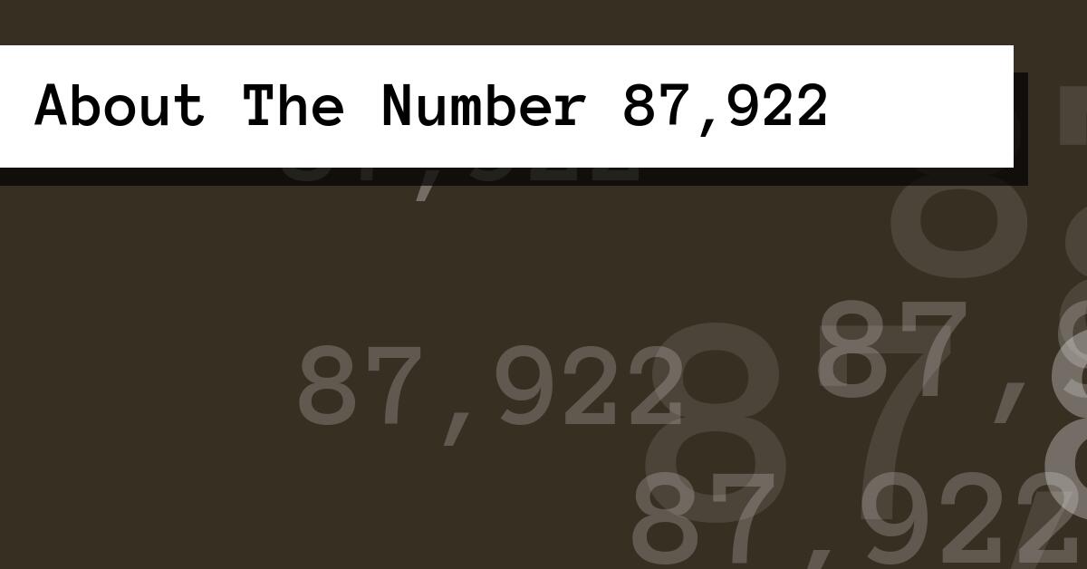 About The Number 87,922