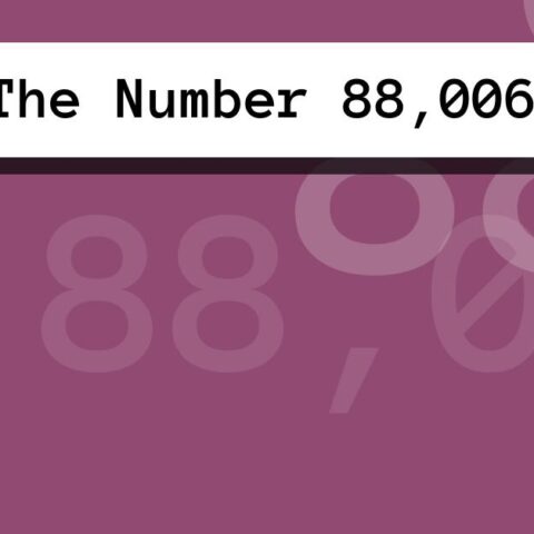 About The Number 88,006