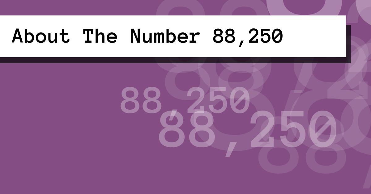 About The Number 88,250