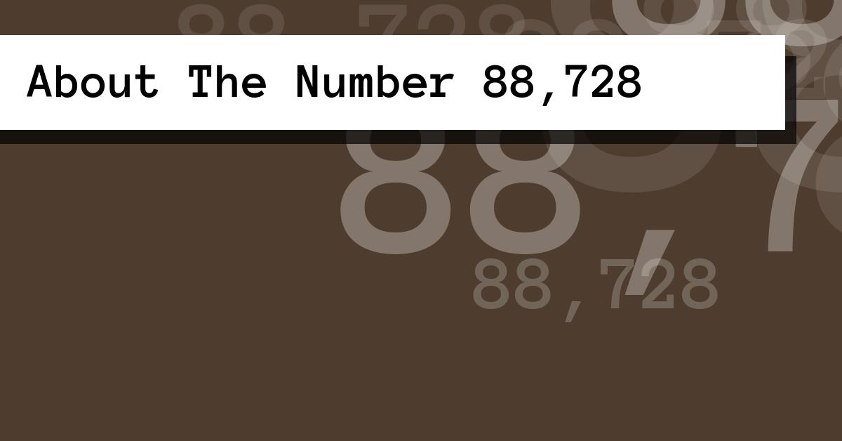 About The Number 88,728