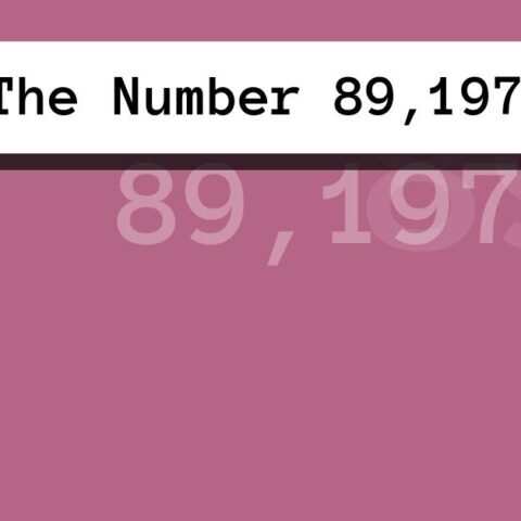About The Number 89,197