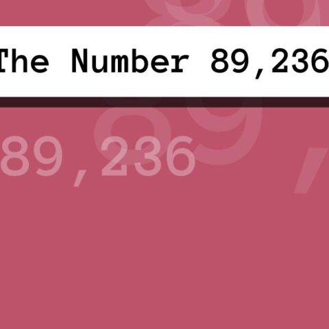About The Number 89,236