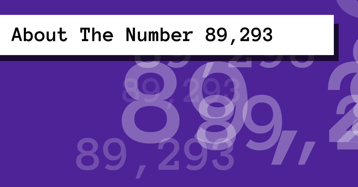 About The Number 89,293