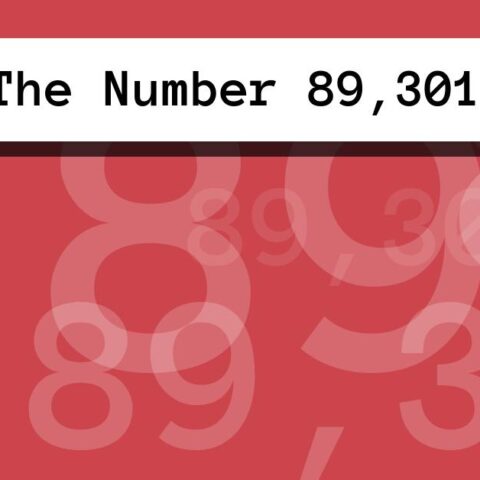 About The Number 89,301