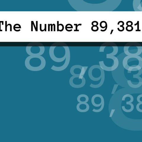 About The Number 89,381