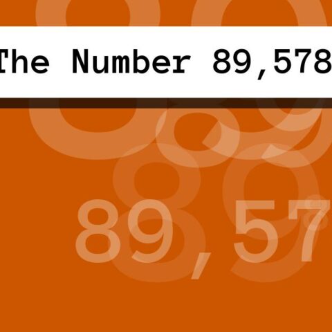 About The Number 89,578