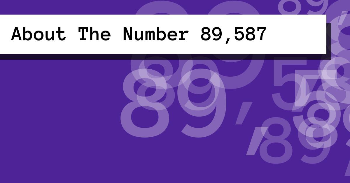 About The Number 89,587