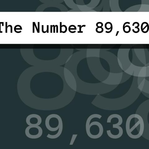 About The Number 89,630
