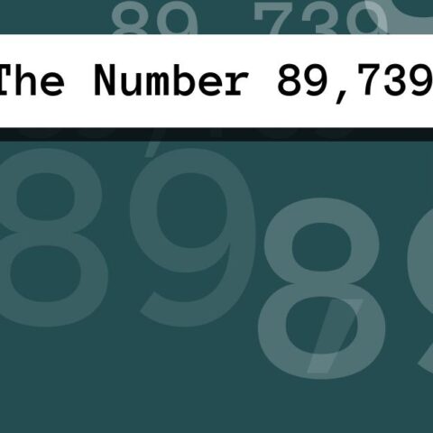 About The Number 89,739