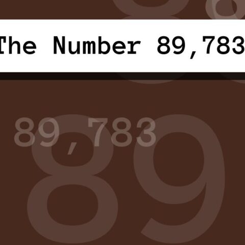 About The Number 89,783