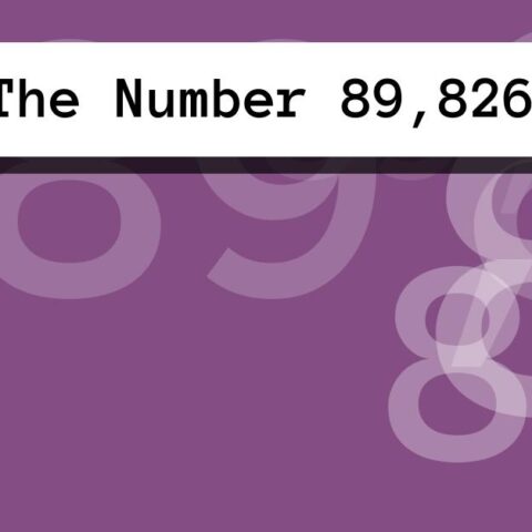 About The Number 89,826