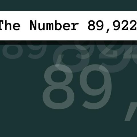 About The Number 89,922