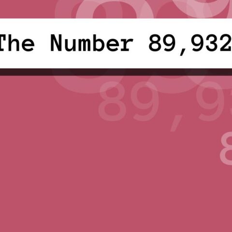 About The Number 89,932