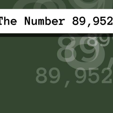 About The Number 89,952