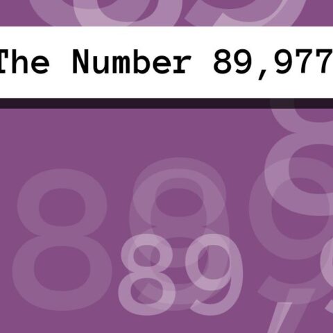 About The Number 89,977